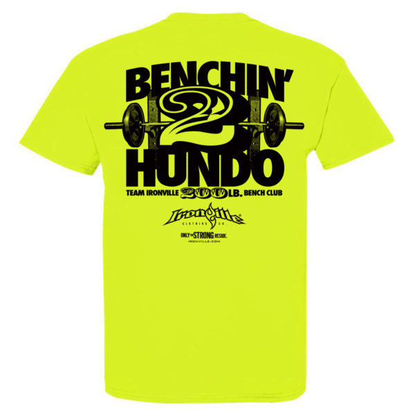 200 Bench Press Club T Shirt Neon Yellow