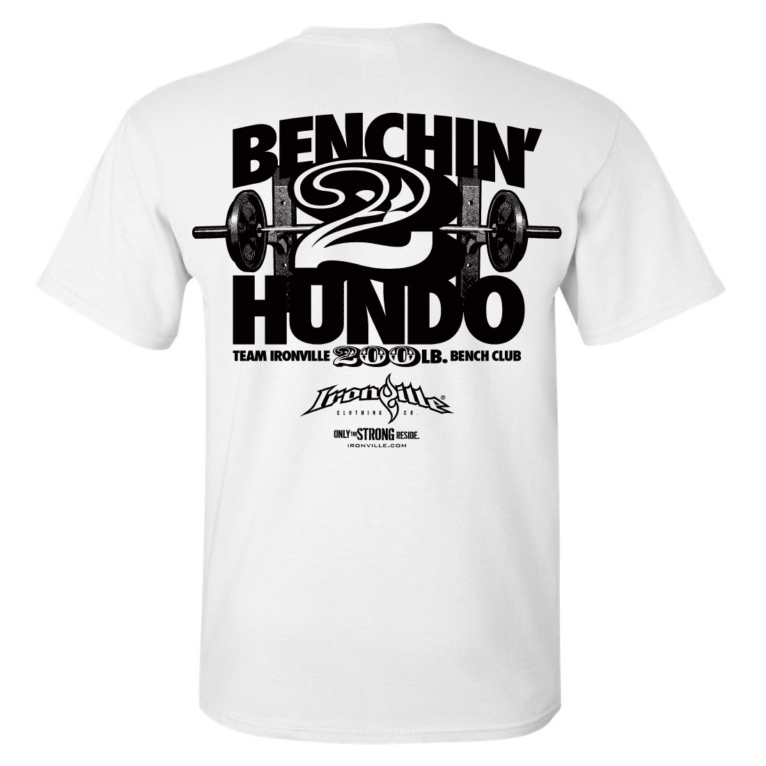 200 Pound Bench Press Club | T-Shirt | Ironville Clothing