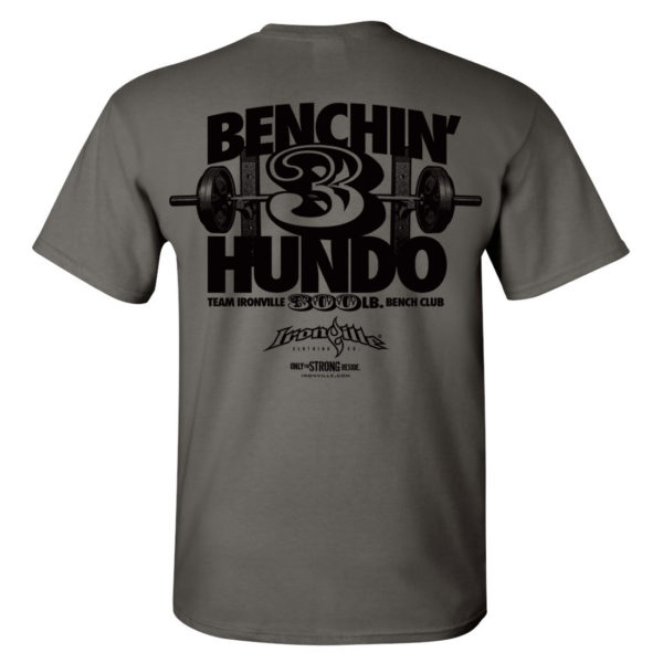 300 Bench Press Club T Shirt Charcoal Gray