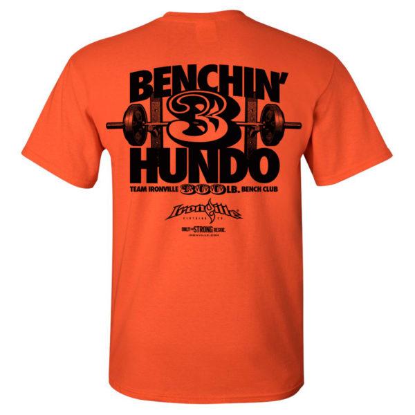 300 Bench Press Club T Shirt Orange