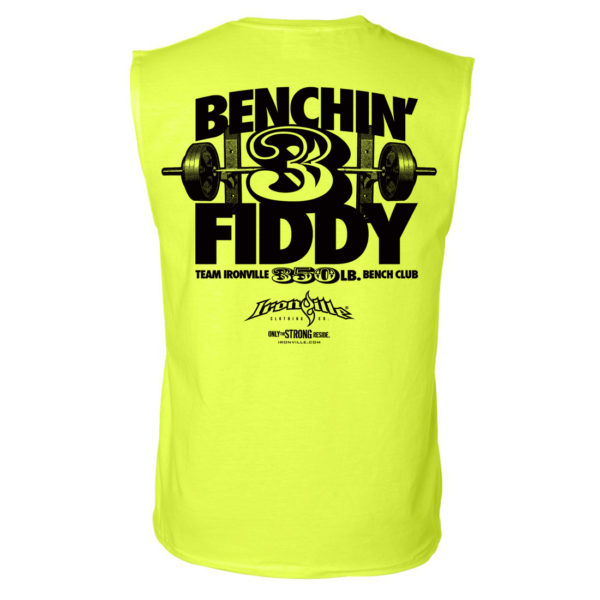350 Bench Press Club Sleeveless T Shirt Neon Yellow