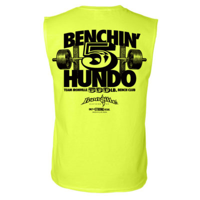 500 Bench Press Club Sleeveless T Shirt Neon Yellow