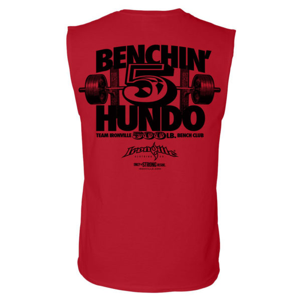 500 Bench Press Club Sleeveless T Shirt Red