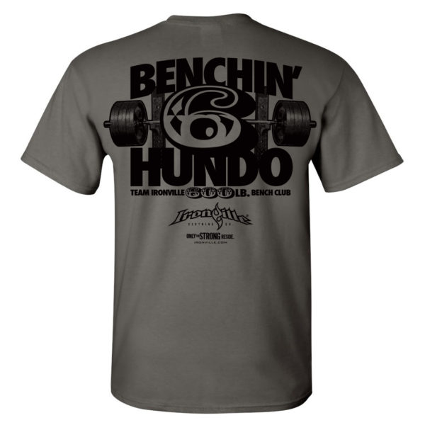 600 Bench Press Club T Shirt Charcoal Gray
