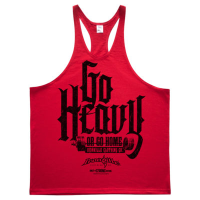 Go Heavy Or Go Home Powerlifting Stringer Tank Top Red