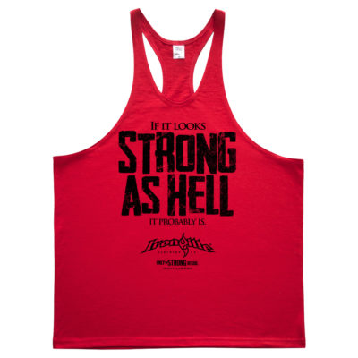 If It Looks Strong As Hell It Probably Is Powerlifting Stringer Tank Top Red