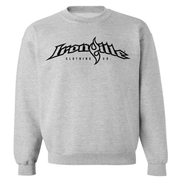 Ironville Gym Sweatshirt Full Horizontal Logo Front Sport Gray