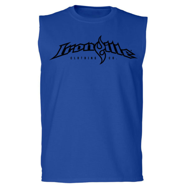 Ironville Sleeveless T Shirt Full Horizontal Logo Front Royal Blue