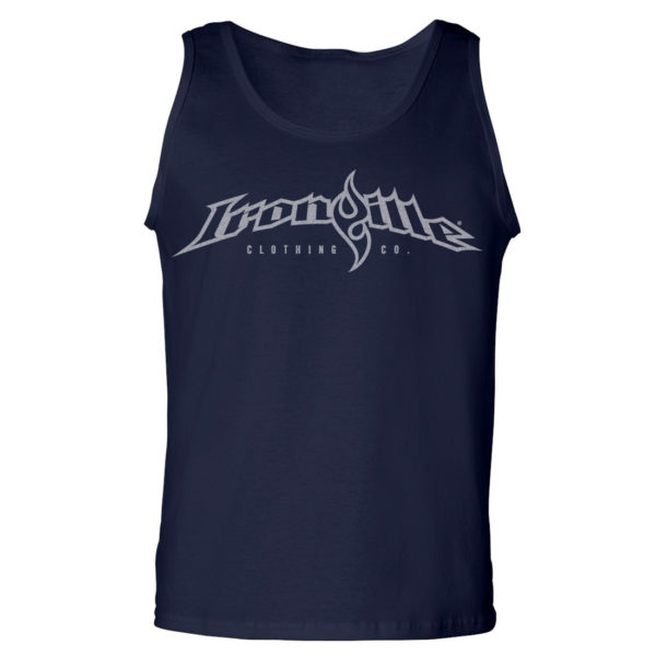 Ironville Tank Top Full Horizontal Logo Front Navy Blue