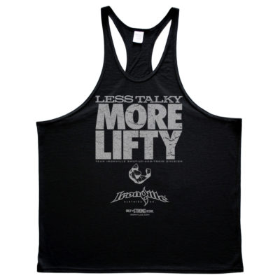 Less Talky More Lifty Bodybuilding Stringer Tank Top Black
