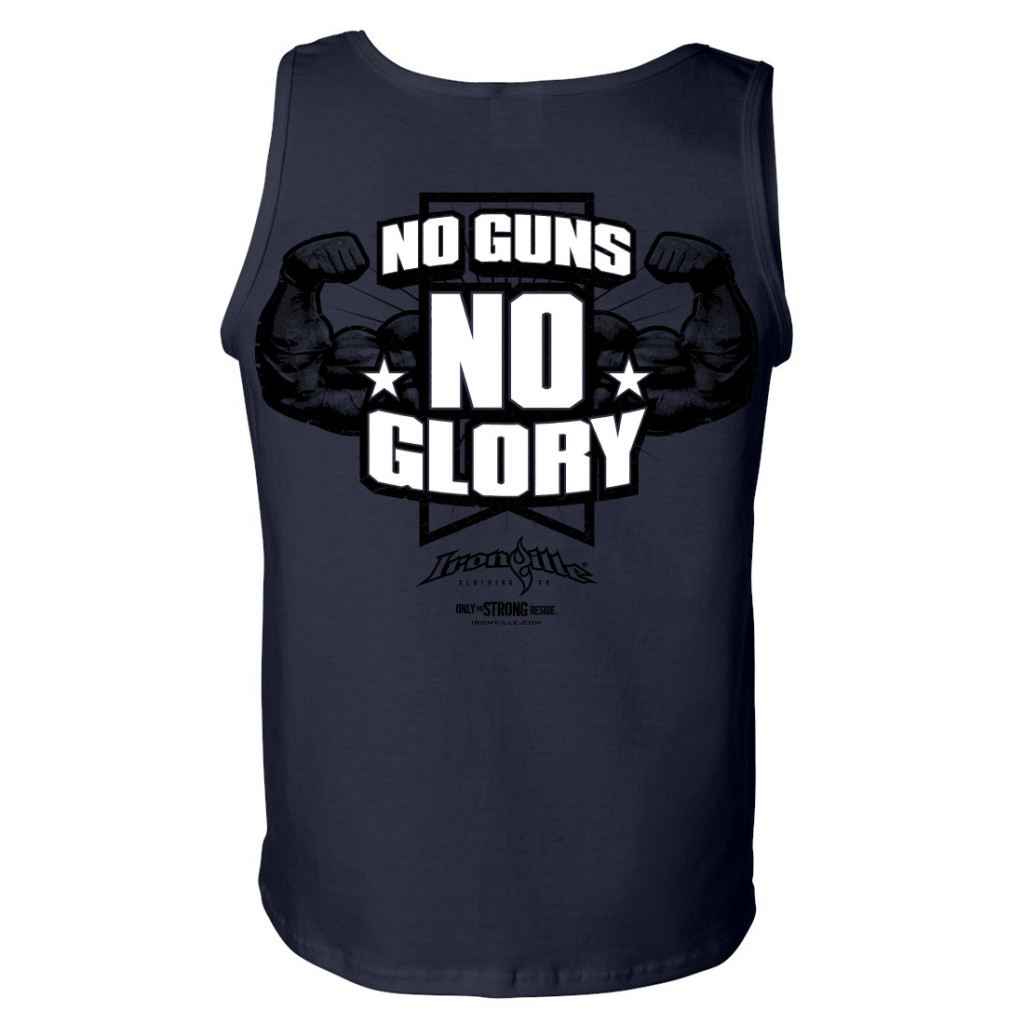 No Guns No Glory Bodybuilding Gym Tank Top Navy Blue