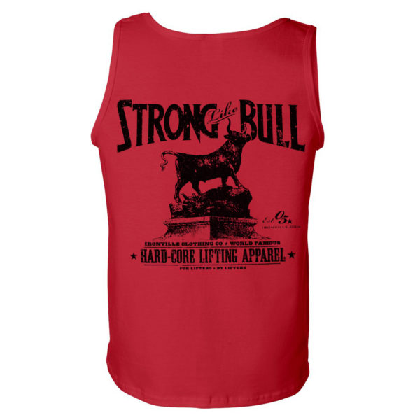 Strong Like Bull Powerlifting Gym Tank Top Red