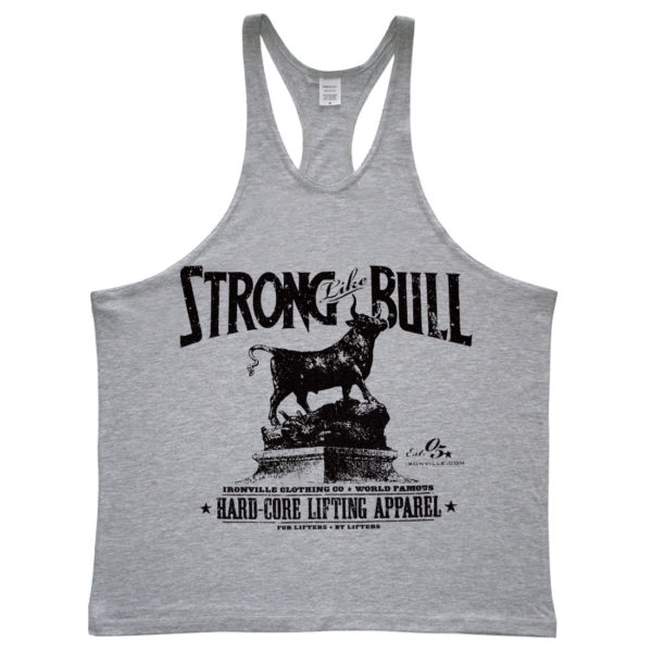 Strong Like Bull Powerlifting Stringer Tank Top Sport Gray