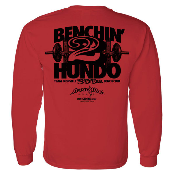 200 Bench Press Club Long Sleeve T Shirt Red
