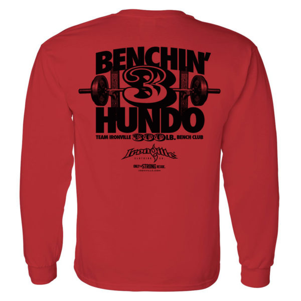 300 Bench Press Club Long Sleeve T Shirt Red