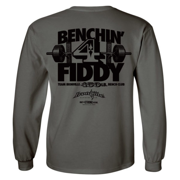 450 Bench Press Club Long Sleeve T Shirt Charcoal Gray