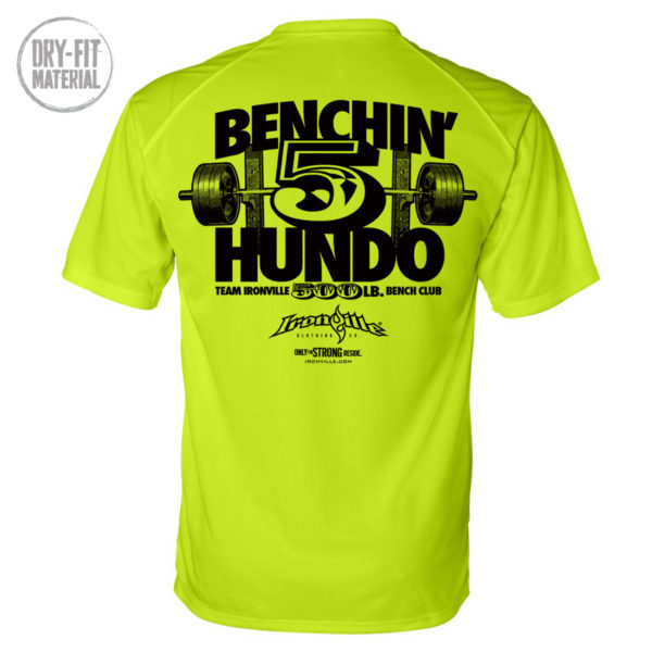 500 Bench Press Club Dri Fit T Shirt Neon Yellow