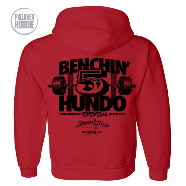 500 Bench Press Club Hoodie Red