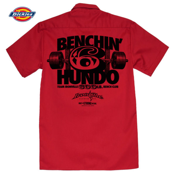 600 Bench Press Club Casual Button Down Shop Shirt Red