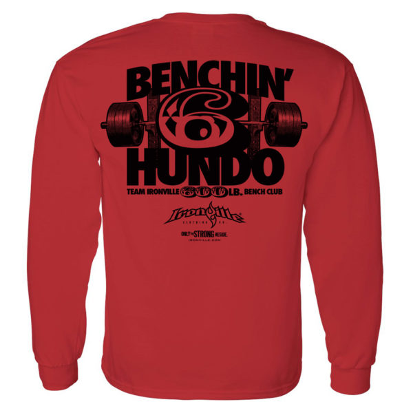 600 Bench Press Club Long Sleeve T Shirt Red