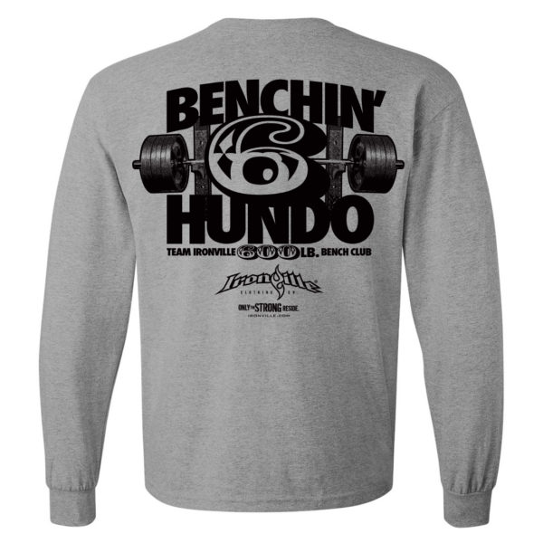 600 Bench Press Club Long Sleeve T Shirt Sport Gray