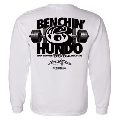 600 Bench Press Club Long Sleeve T Shirt White