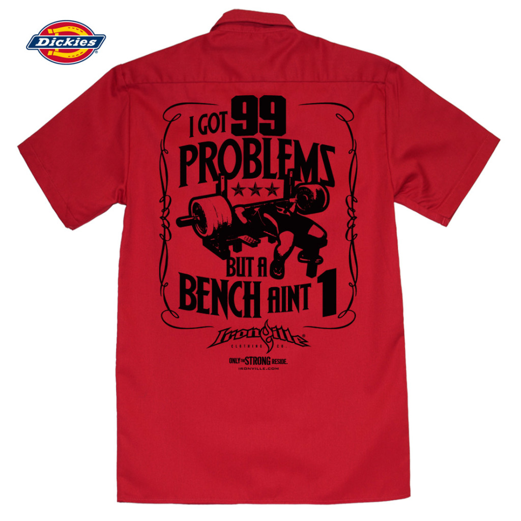 I Got 99 Problems But A Bench Aint 1 Casual Button Down Bench Press Shop Shirt Charcoal Red