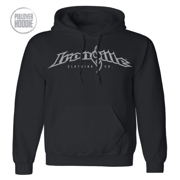 Ironville Hoodie Full Horizontal Logo Front Black 2023