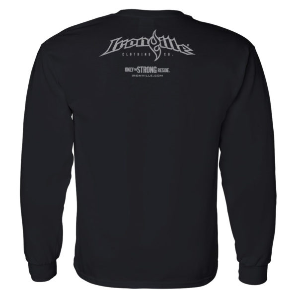 Ironville Long Sleeve Weightlifting T Shirt Back Black