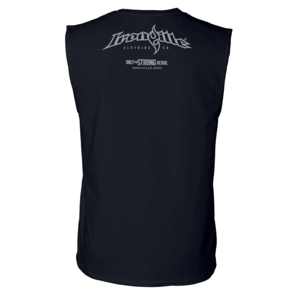Ironville Sleeveless Weightlifting T Shirt Back Black