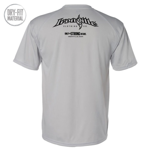 Ironville Weightlifting Dri Fit T Shirt Back Gray