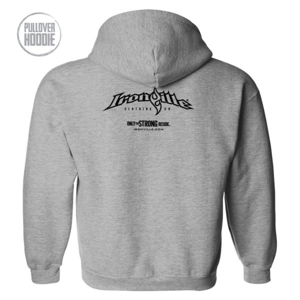 Ironville Weightlifting Hoodie Back Sport Gray