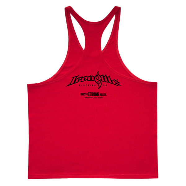 Ironville Weightlifting Stringer Tank Top Back Red