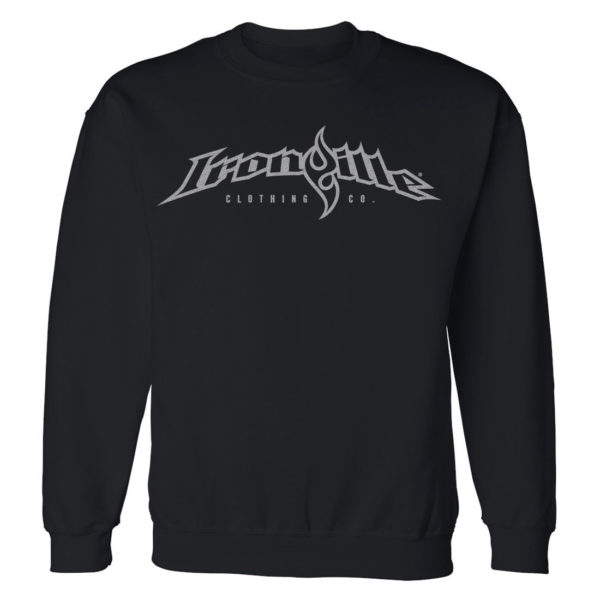 Ironville Weightlifting Sweatshirt Full Horizontal Logo Front Black