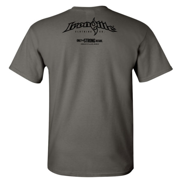 Ironville Weightlifting T Shirt Back Charcoal Gray