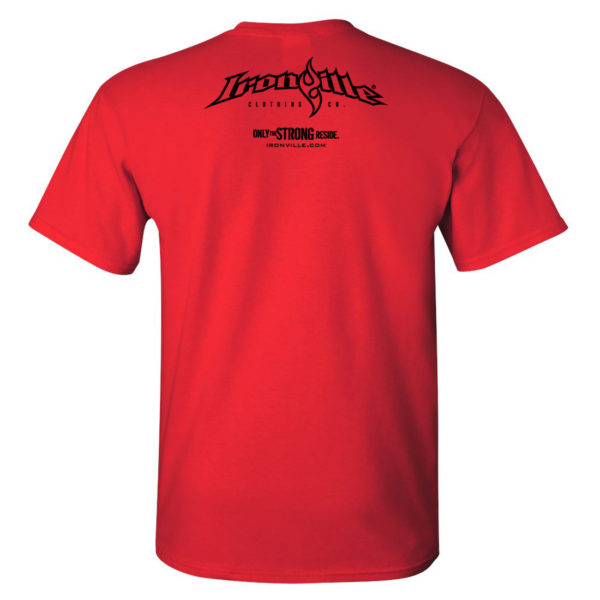 Ironville Weightlifting T Shirt Back Red