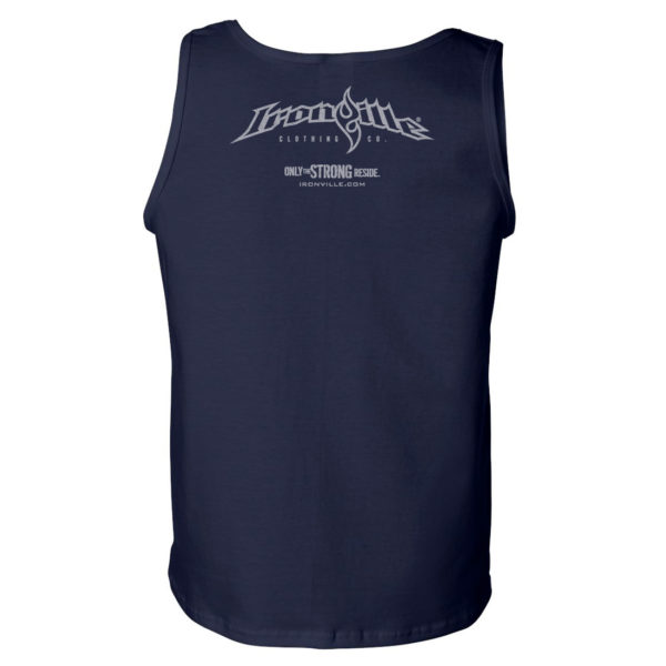 Ironville Weightlifting Tank Top Back Navy Blue