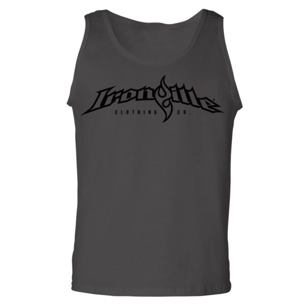Ironville Weightlifting Tank Top Full Horizontal Logo Front Charcoal Gray