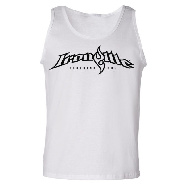 Ironville Weightlifting Tank Top Full Horizontal Logo Front White