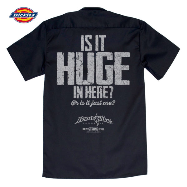 Is It Huge In Here Or Is It Just Me Casual Button Down Bodybuilder Shop Shirt Black