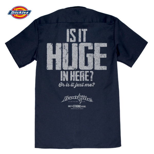 Is It Huge In Here Or Is It Just Me Casual Button Down Bodybuilder Shop Shirt Navy Blue