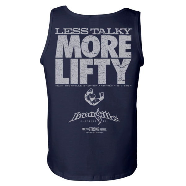 Less Talky More Lifty Bodybuilding Gym Tank Top Navy Blue