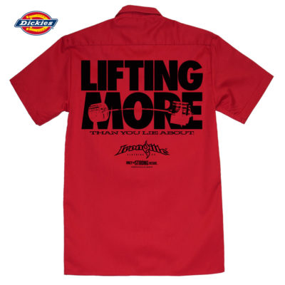 Lifting More Than You Lie About Casual Button Down Powerlifter Shop Shirt Red