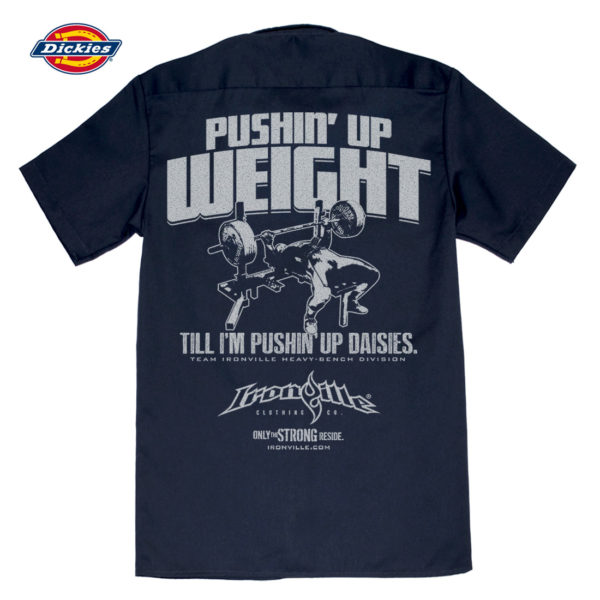 Pushin Up Weight Till Im Pushin Up Daisies Casual Button Down Bench Press Shop Shirt Navy Blue