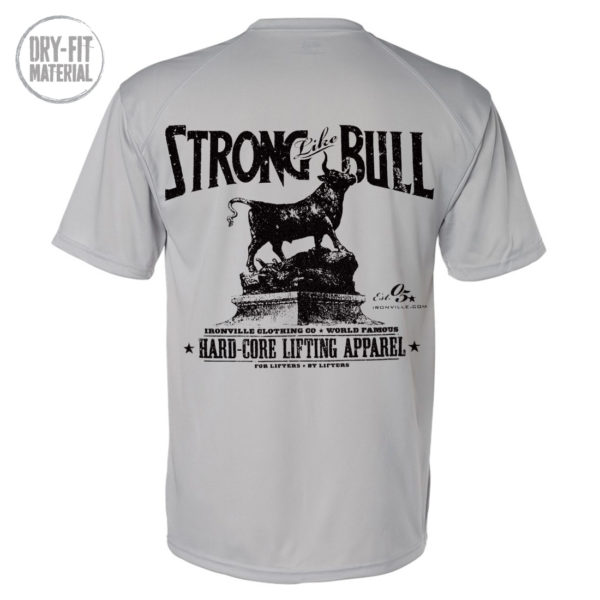 Strong Like Bull Powerlifting Gym Dri Fit T Shirt Gray