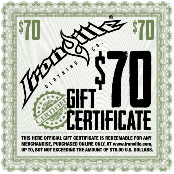 Bodybuilding Gym Clothes Holiday Gift Certificate 70