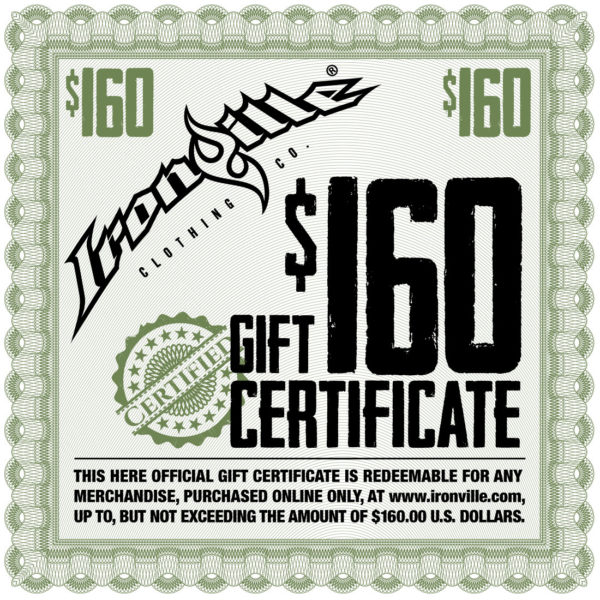 Fitness Gym Clothes Holiday Gift Certificate 160