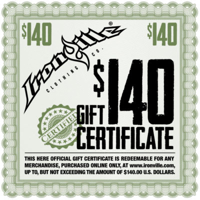 Fitness Gym Clothing Holiday Gift Certificate 140