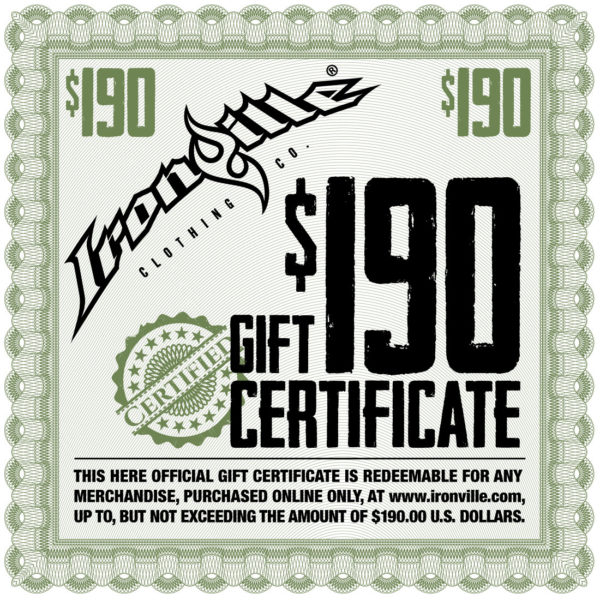 Strongman Gym Clothes Holiday Gift Certificate 190