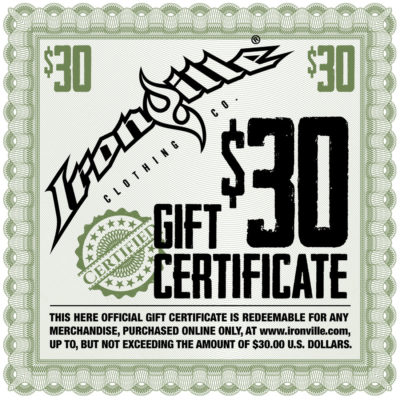Weightlifting Gym Apparel Holiday Gift Certificate 30